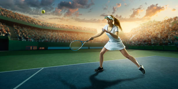 istock Tennis: Female sportsman in action 667637464