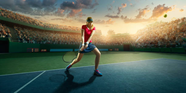 istock Tennis: Female sportsman in action 667637474
