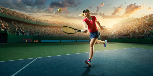 istock Tennis: Female sportsman in action 667637486