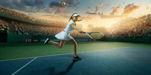 istock Tennis: Female sportsman in action 667637500