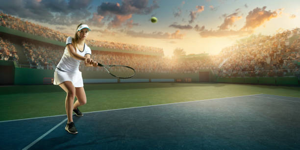 istock Tennis: Female sportsman in action 667637516