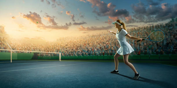 istock Tennis: Female sportsman in action 667637534