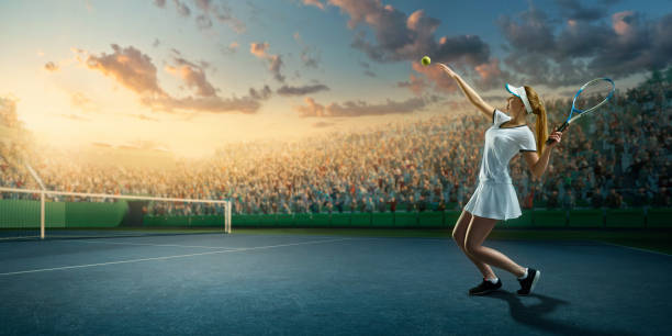 istock Tennis: Female sportsman in action 667637536