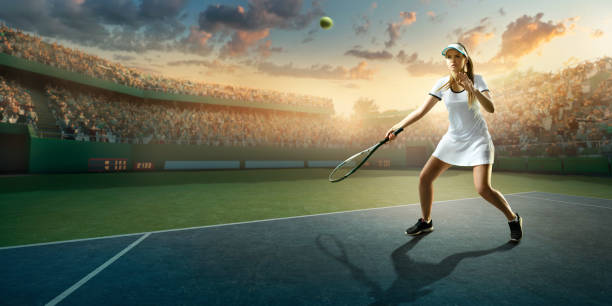 istock Tennis: Female sportsman in action 667637538