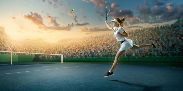istock Tennis: Female sportsman in action 667637542
