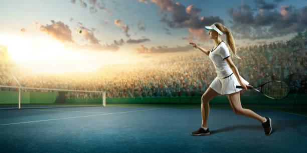istock Tennis: Female sportsman in action 667637588