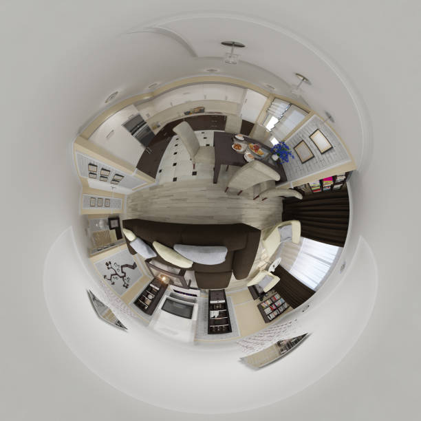 istock 3d render 360 panorama of living room interior 667649246