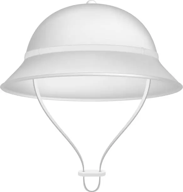 Vector illustration of Pith helmet in white design