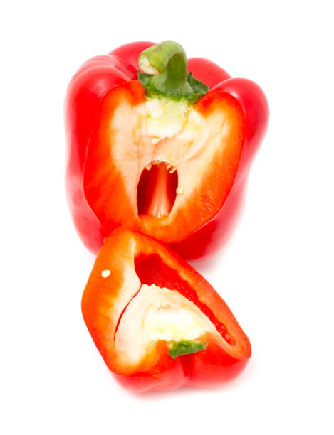 istock Juicy red paprika on a white background 667658120
