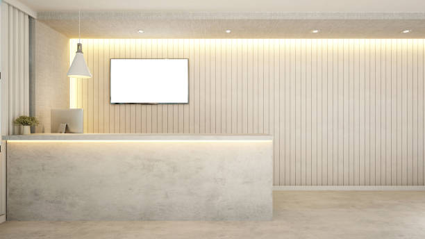 reception design for apartment or hotel reception design for apartment or hotel - 3d Rendering pics of restaurant ceiling design stock illustrations