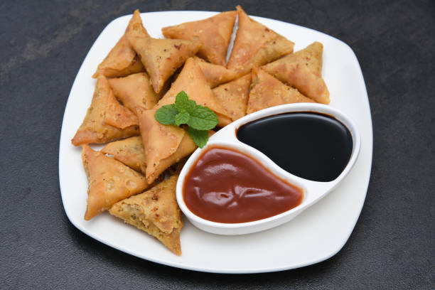 fried homemade samosa popular indian snack
