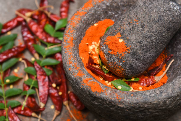 istock Dry red Kashmiri chilly Indian spices for curry 667668734
