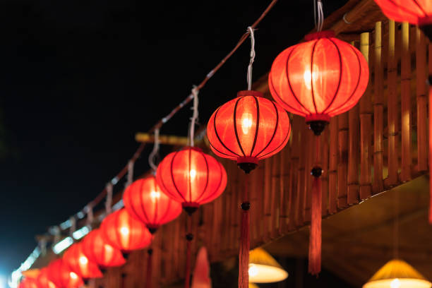 istock Red Lanterns hanging in front of restaurant 667671978