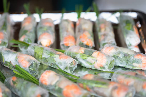 Fresh spring rolls with shrimps