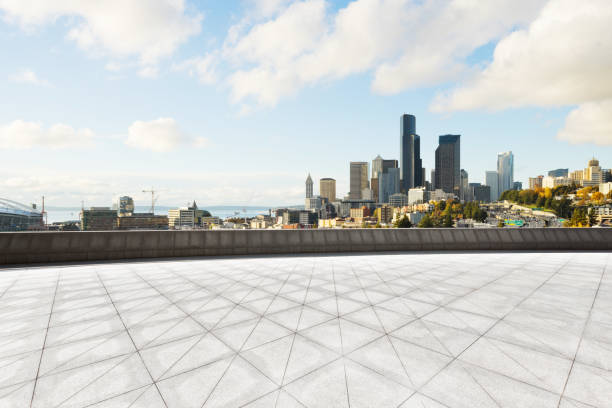istock empty floor with cityscape of los angeles 667686602