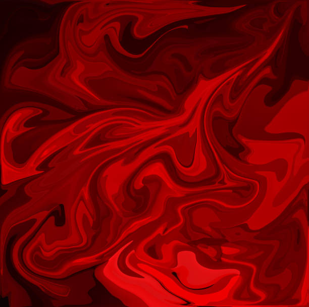istock Red Digital Acrylic Color Swirl Or Similar Marble Twist 667686610