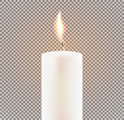 Candle Flame on Transparent Background. Vector Illustration.