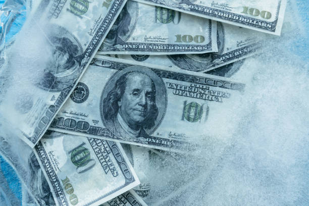 istock 100 dollars frozen melt. 667698140