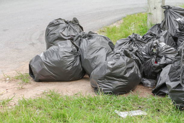 istock Pile of black garbage bag 667701348