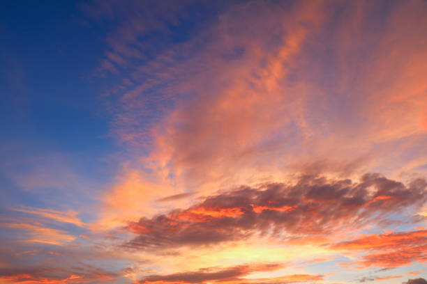 istock sky in sunset and cloud, beautiful colorful evening nature space for add text 667701642