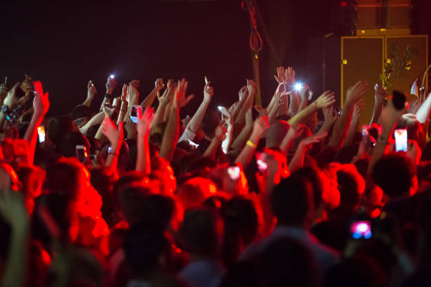 istock Crowd at concert and blurred stage lights . 667708768