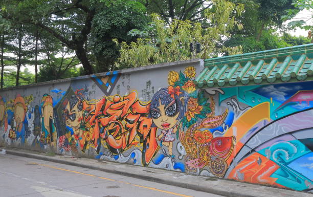 Guangzhou China - November 13, 2016: Street art graffiti in Guangzhou China
