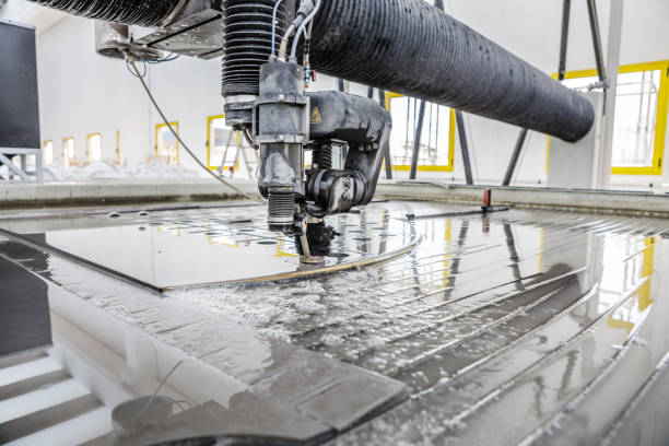 Waterjet Cutting Machine Detail stock photo