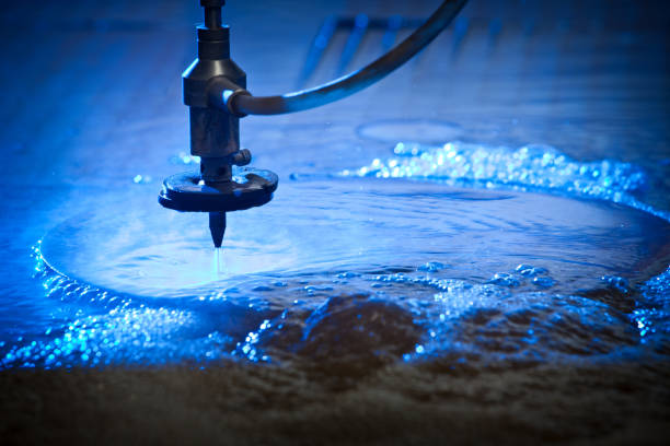 Waterjet Cutting Machine Detail stock photo