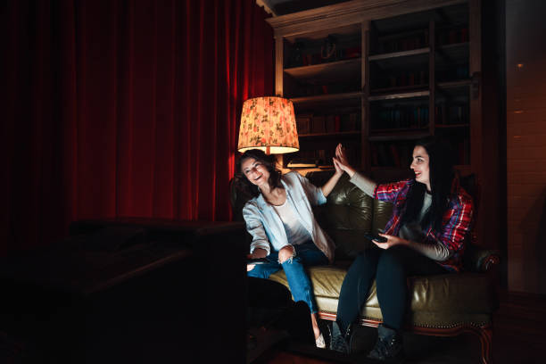 istock Successful video game play. Two happy young girls. 667726850