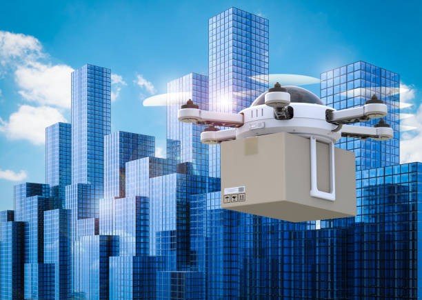 istock delivery drone flying in city 667729730