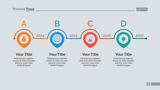 Four Points Timeline Slide Template Stock Illustration - Download Image ...