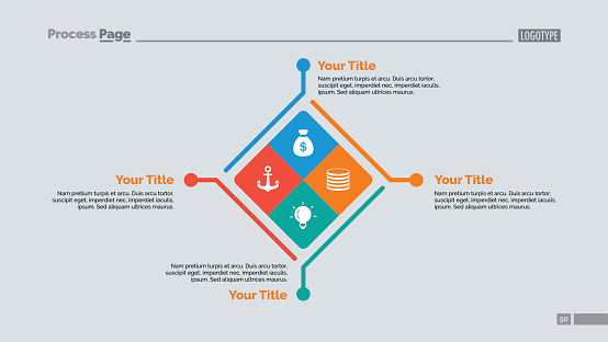 Four Square Elements Slide Template Stock Illustration - Download Image ...