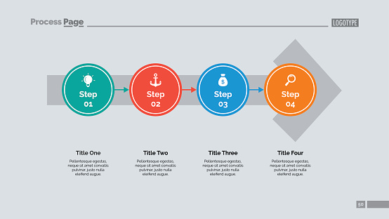 Process Chart With Steps Slide Template Stock Illustration - Download ...