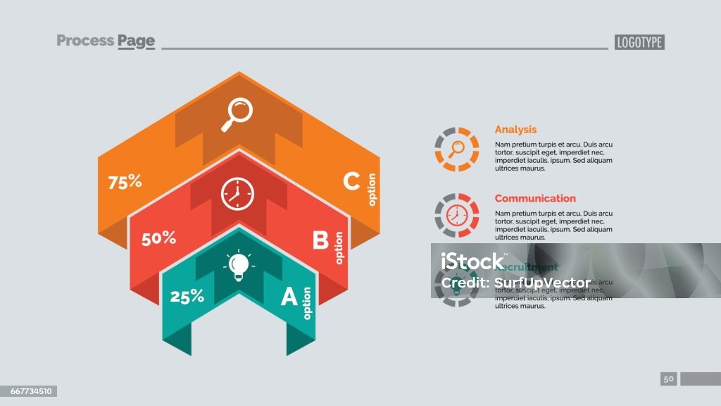 Three Options Comparison Slide Template Stock Illustration - Download ...