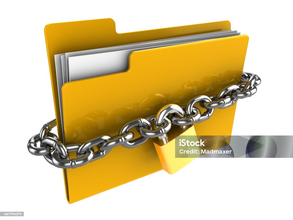Folder That Locks Locked Folder Stock Illustration - Download Image Now - Briefcase ...