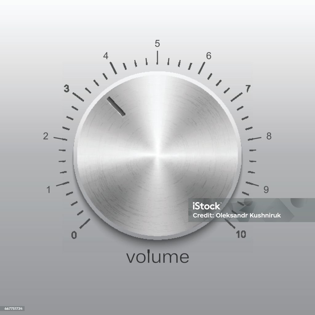 Volume Scale Download Volume Button With Metal Texture And Number Scale Stock Illustration ...
