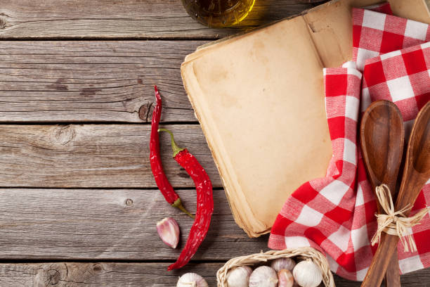 istock Vintage recipe book, utensils and ingredients 667759882
