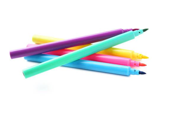 istock Felt-tip pens isolated on a white background 667771242