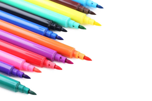 istock Felt-tip pens isolated on a white background 667771730
