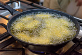 Deep fried food in pan