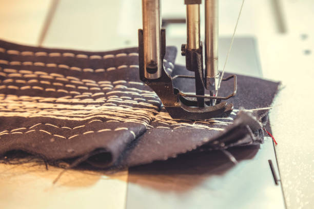 istock Sewing machine head detail and material 5 667781642