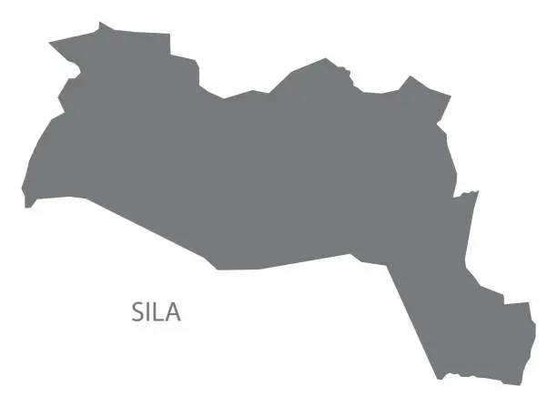 Vector illustration of Sila Chad region map grey illustration silhouette