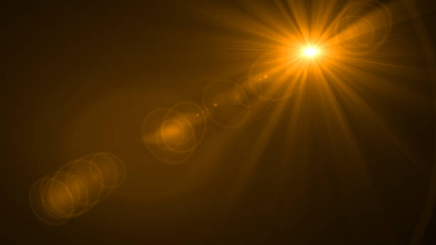 istock Lens Flare light over Black Background. Easy to add overlay or screen filter over photos 667802018