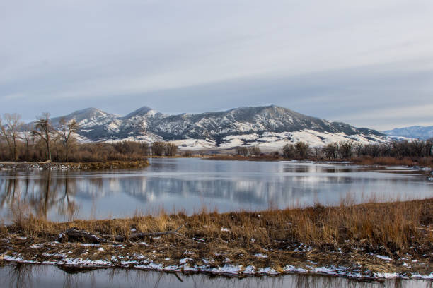 istock Rocky mountains reflected off of the Missouri River 667802236
