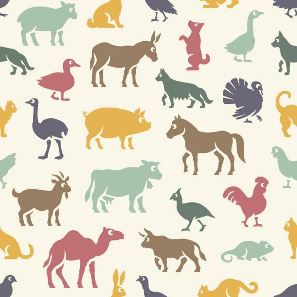 Livestock Pattern Livestock Pattern ram animal stock illustrations