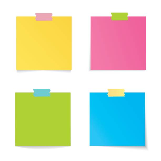 istock Modern vector illustration of Colorful stick note set isolated on white backgroundModern vector illustration of Colorful stick note set isolated on white background 667812938