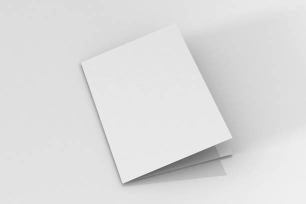 istock A5 Bifold Brochure Mockup on white background. 667816364