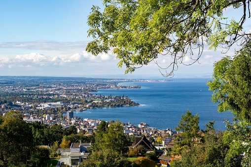 View of the Swiss Rorschach and Lake Bodensee