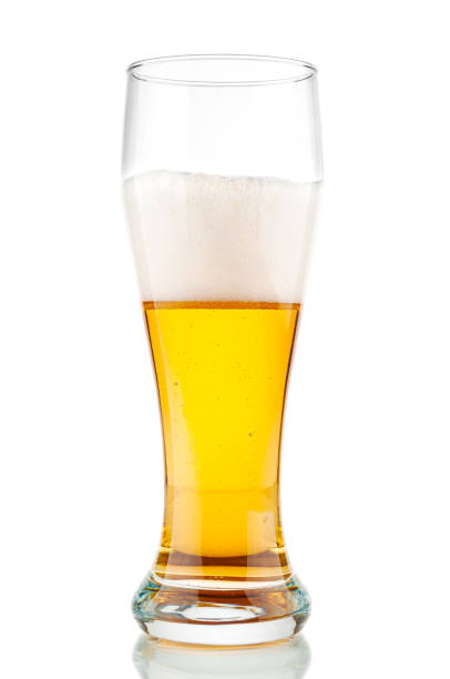 istock Glass of beer isolated on white background 667819494
