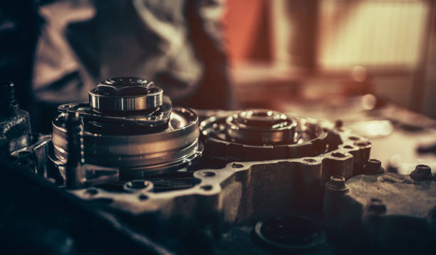 istock Continuously variable transmission metal parts close-up 667819782